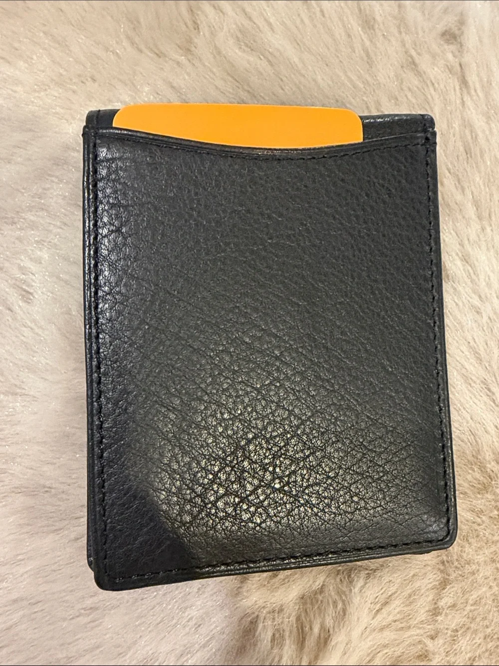 Black Leather Bi-Fold Wallet for Men